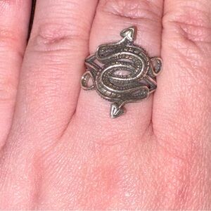 White Brass Snake Ring